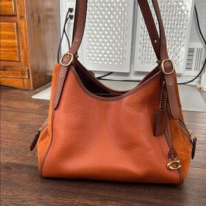 Coach Chestnut Suede & Leather Shoulder Bag